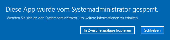Diese App wurde vom Systemadministrator gesperrt